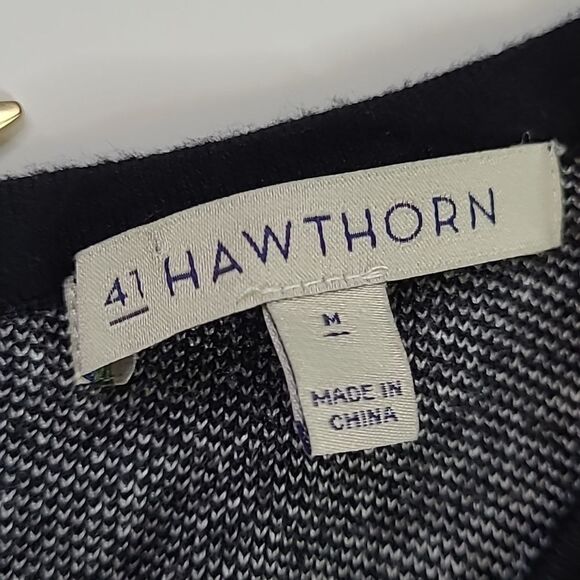 41 HAWTHORN FIT & FLARE SLEEVELESS GRAY BLACK STRETCH CAREER DRESS M MEDIUM - Picture 7 of 11